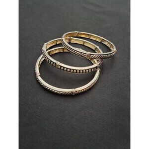 "Can't Get Enough" Premier Designs Set of 3 Stretch Bracelets - Silver